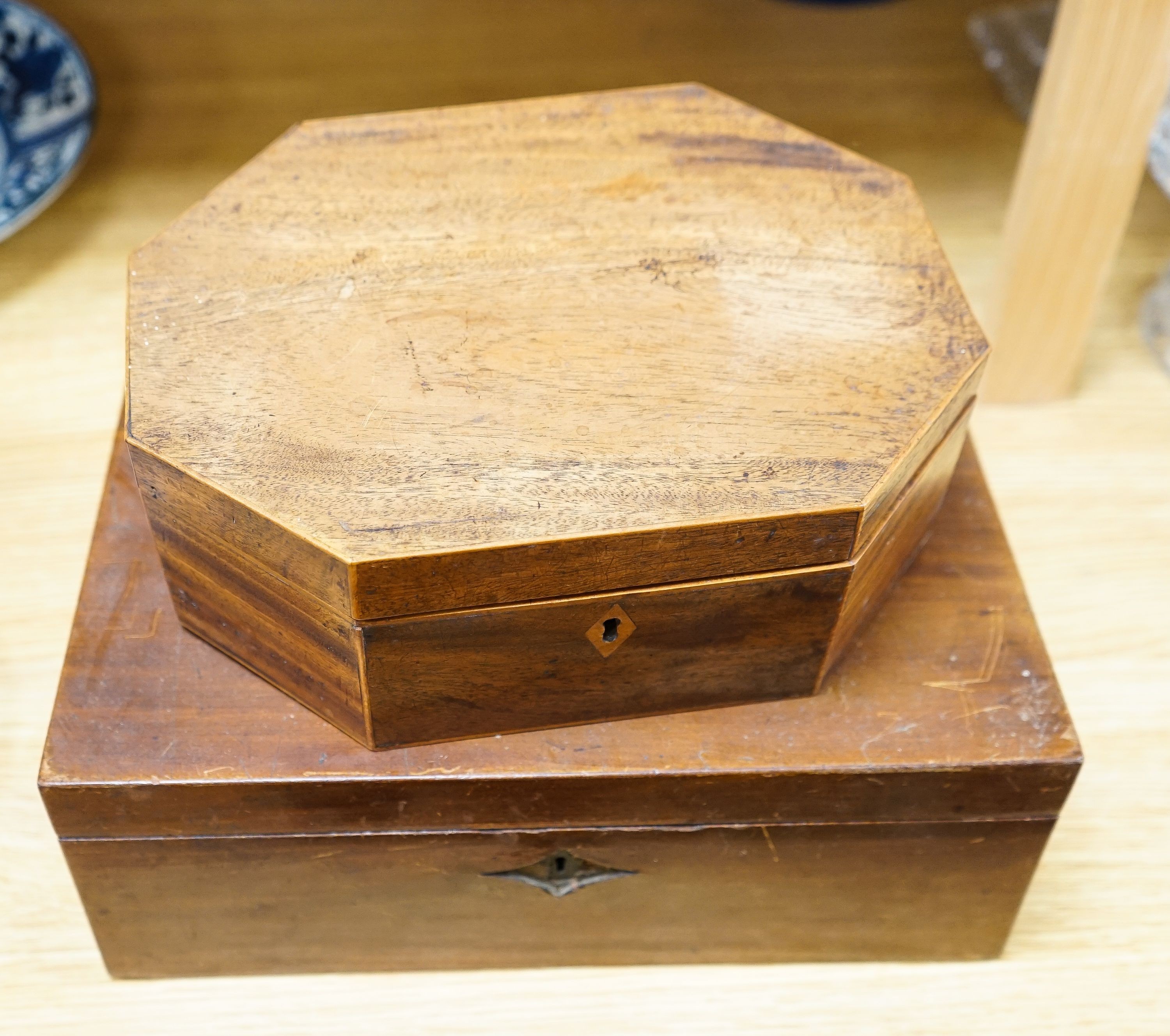 A Japanese lacquered rectangular box and two other boxes
